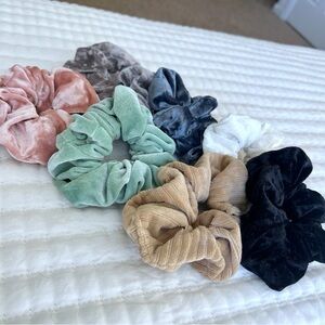 7-Piece Large Claire’s Velvet Textured Scrunchie Bundle